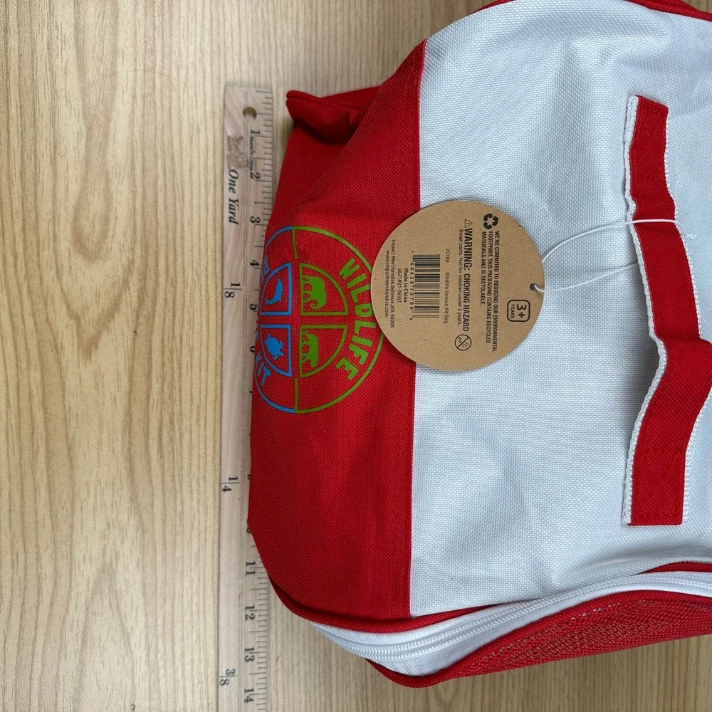 Impact Merchandise Wildlife Rescue Kit Bag Kids Red White Canvas Travel Pouch